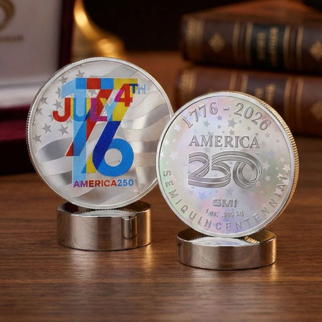 Official America250™ 250 Years of Freedom – 1 oz REAL Silver Colorized Round Coin